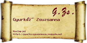 Gyurkó Zsuzsanna névjegykártya
